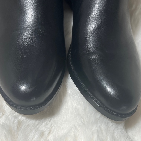 Vince Camuto Black Knee-High Boots with Gold Button Trim - Picture 4 of 8